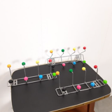 Colorful vintage wall coat rack