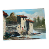 Painting landscape painting on canvas