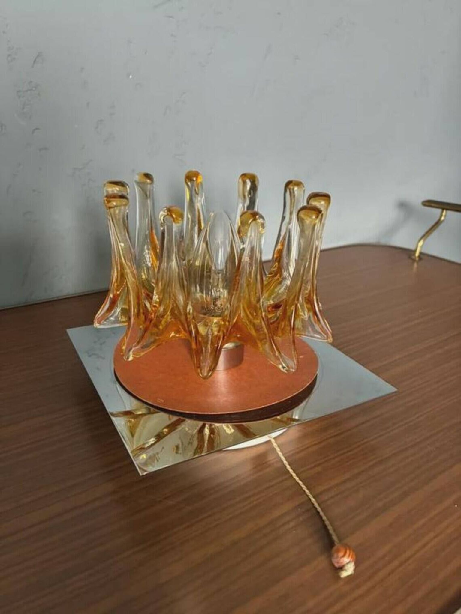 Applique murale Solken Leuchten, verre de Murano ambre, années 1970