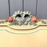 Carved and painted wooden bed