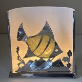 Lampe poisson signée vintage design années 50