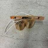 Vintage ceiling lamp with two amber shades