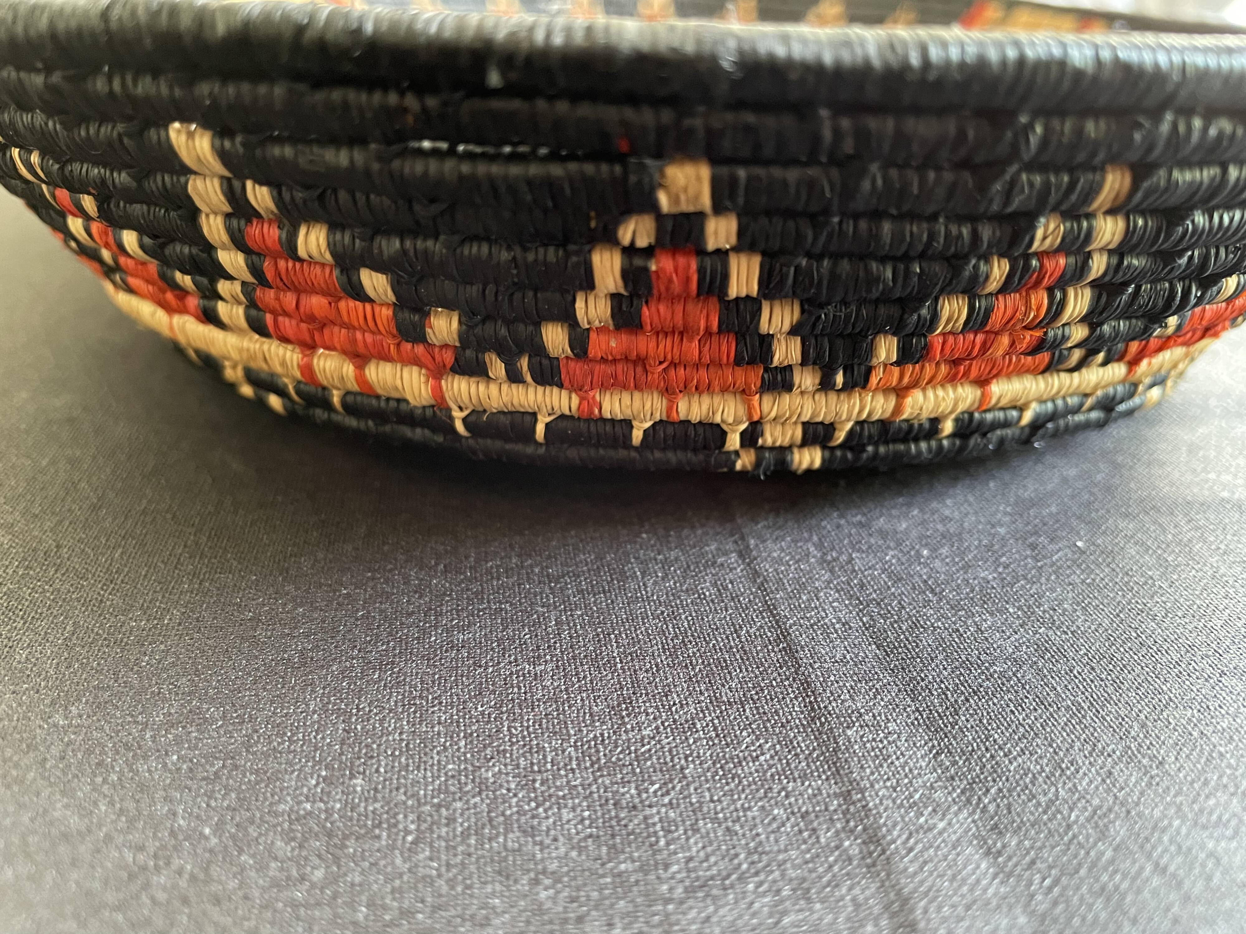 Woven ethnic basket, 60s