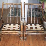 Vintage bamboo and rattan armchair