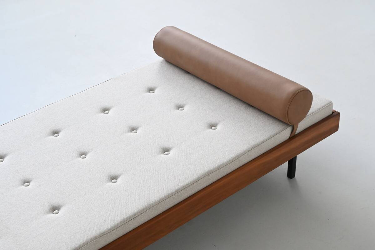 Dutch daybed in teak, metal and wool, mid-century, The Netherlands, 1960