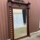 Renaissance style castle hunting mirror Louis XIII carved oak 1880