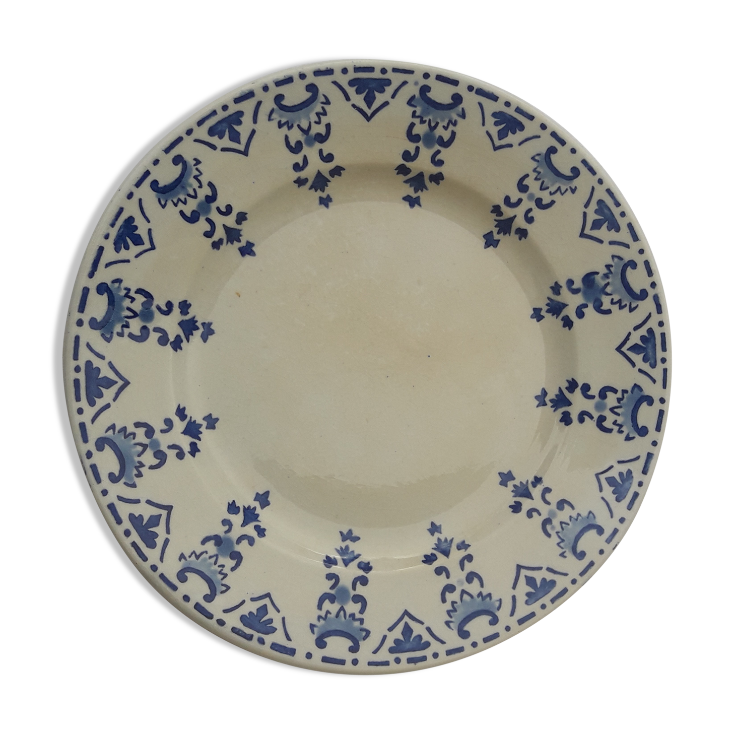 Assiette creuse en porcelaine opaque de Gien  Diam 21,5 cm