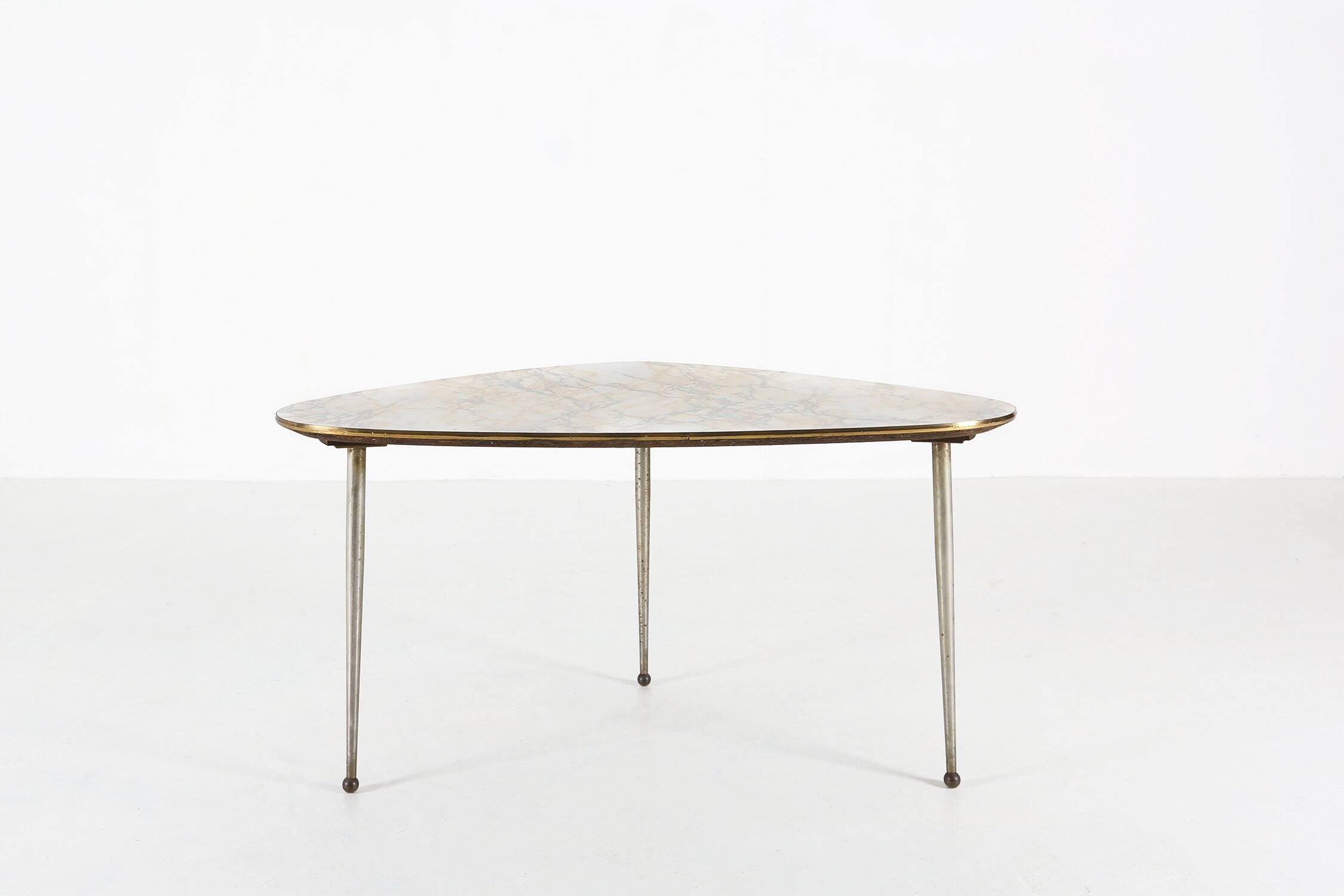 Mid-Century Modern Tripod Coffee Table with Marble Print Top, 1960s