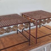 Lot de 2 tables de chevet en métal