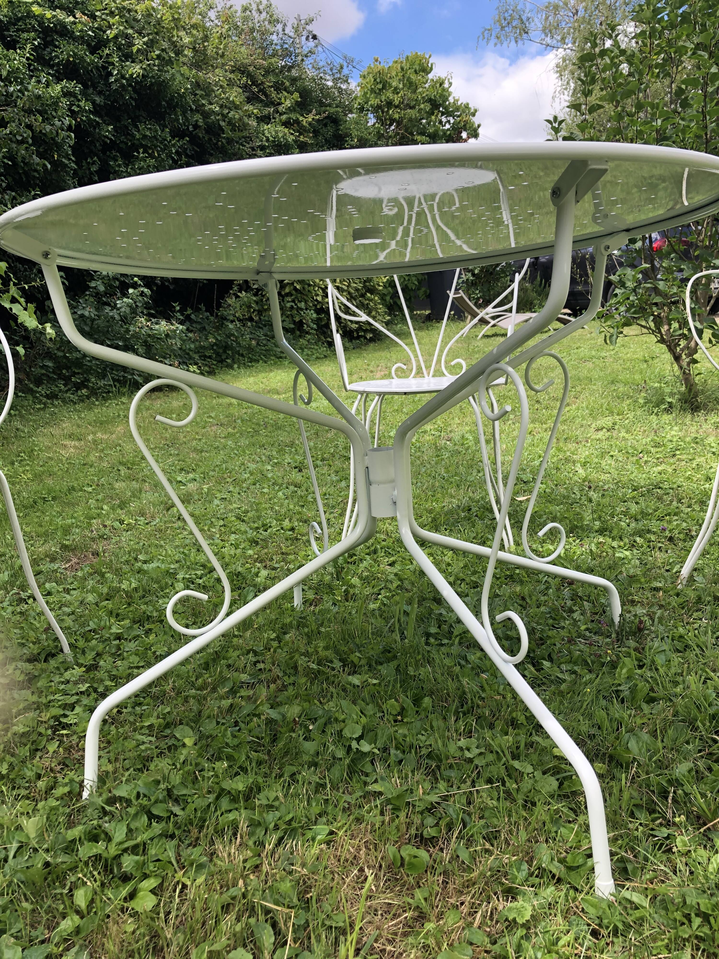 Wrought iron garden furniture