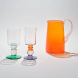 Pair of Miami Wine Glasses in Pale Pink