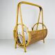 Vintage bamboo and Vienna straw magazine rack, Italy, 1960s.
