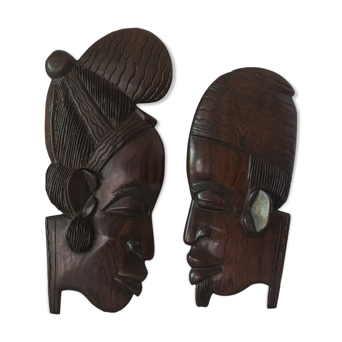 African ebony profile sculptures