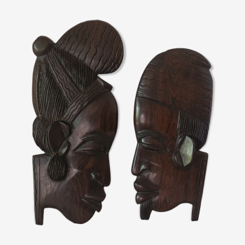 Sculptures profils afrique en ébène