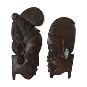 African ebony profile sculptures