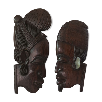 African ebony profile sculptures