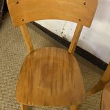 Set of 3 vintage wooden bistro chairs