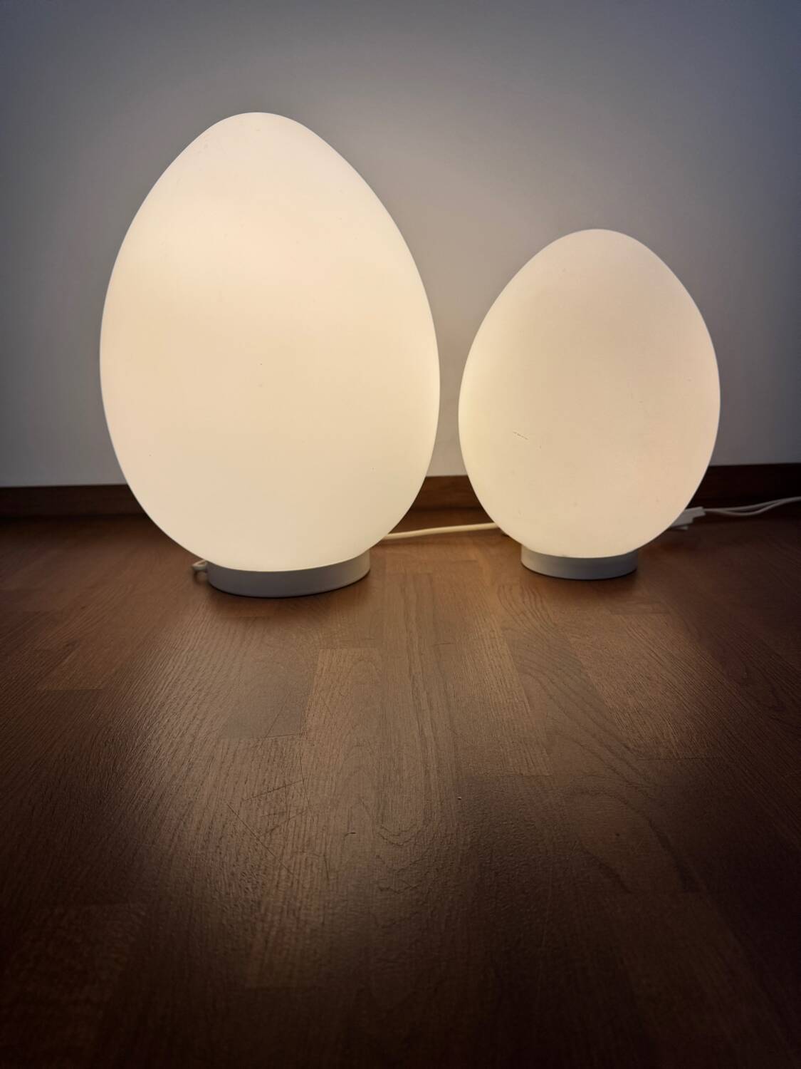 Duo de lampes œuf vintage 1970