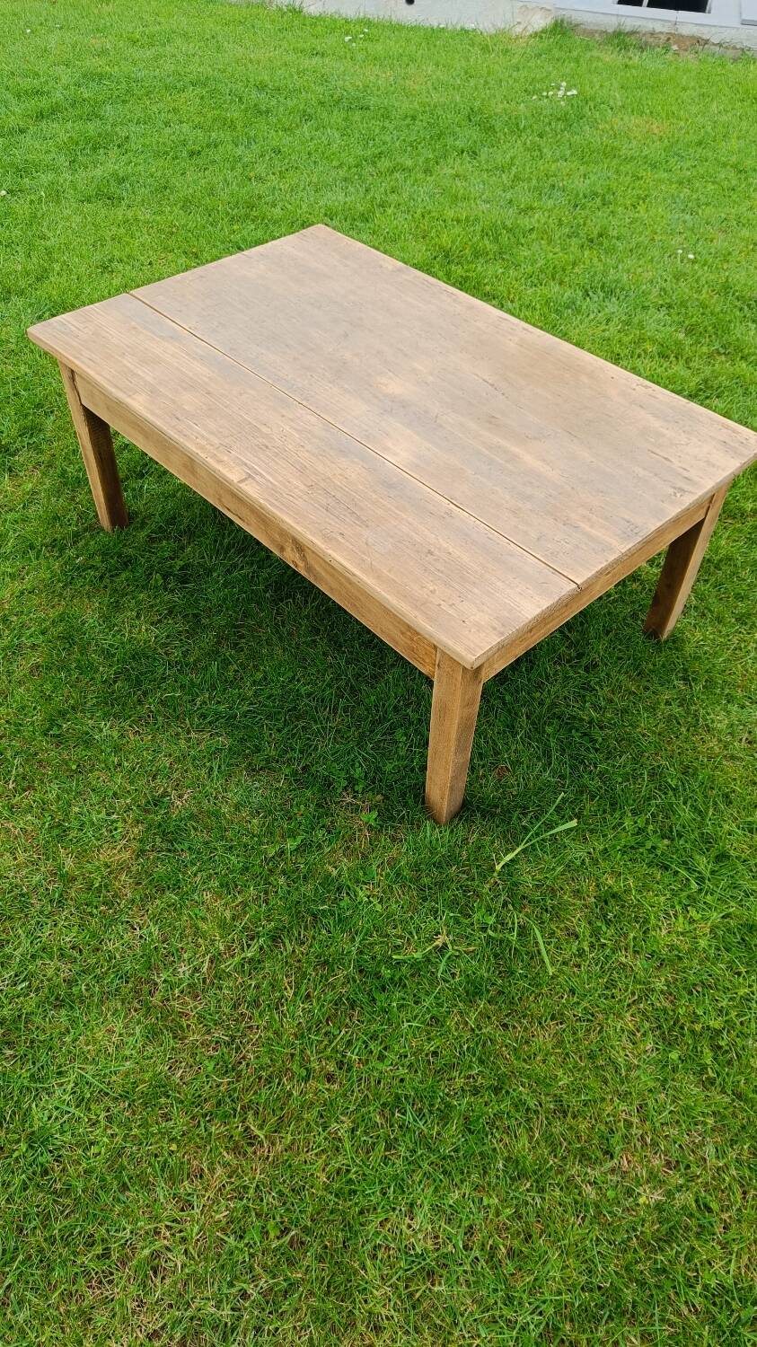 Raw wood coffee table