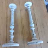 Paire de bougeoirs/ chandeliers anciens en bois