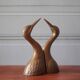 Vintage bookends, animal bookends, heron head, bird, brass sculpture, interior decor.
