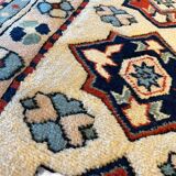 Baby Blue and Beige Long Hallway Runner