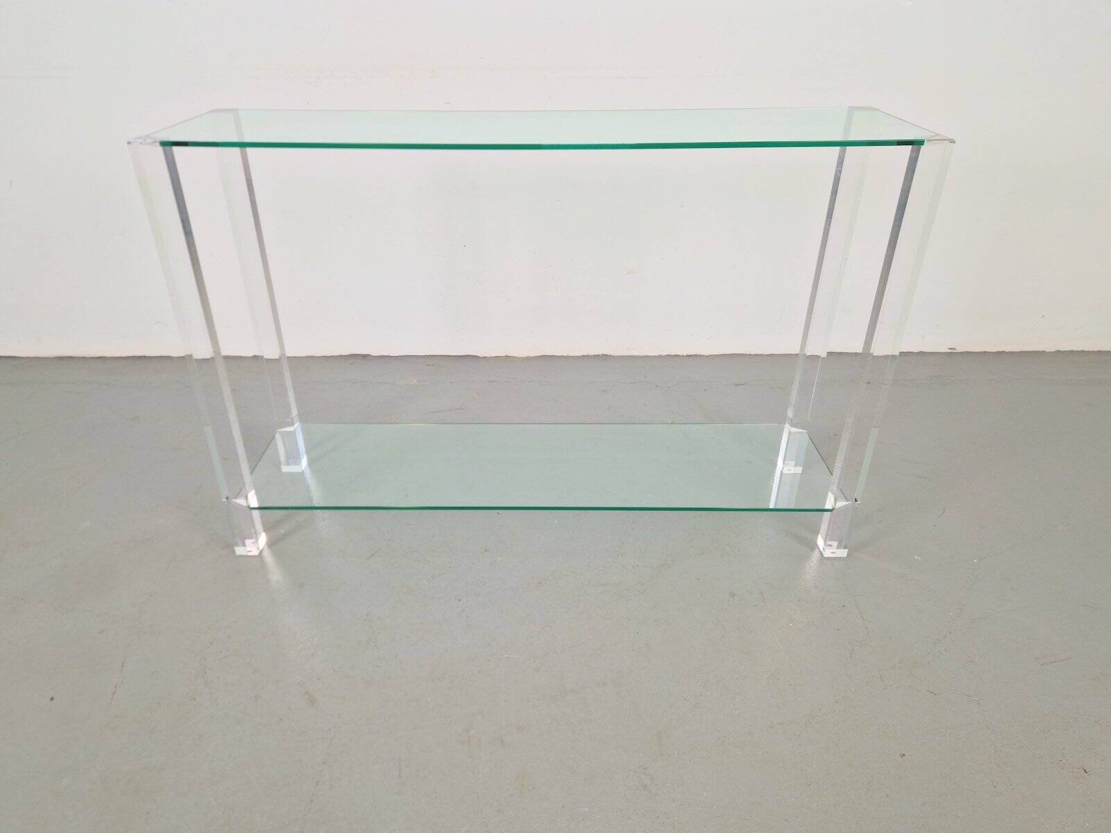 Table console en verre et acrylique The Hague de Bor Design, années 1990.
