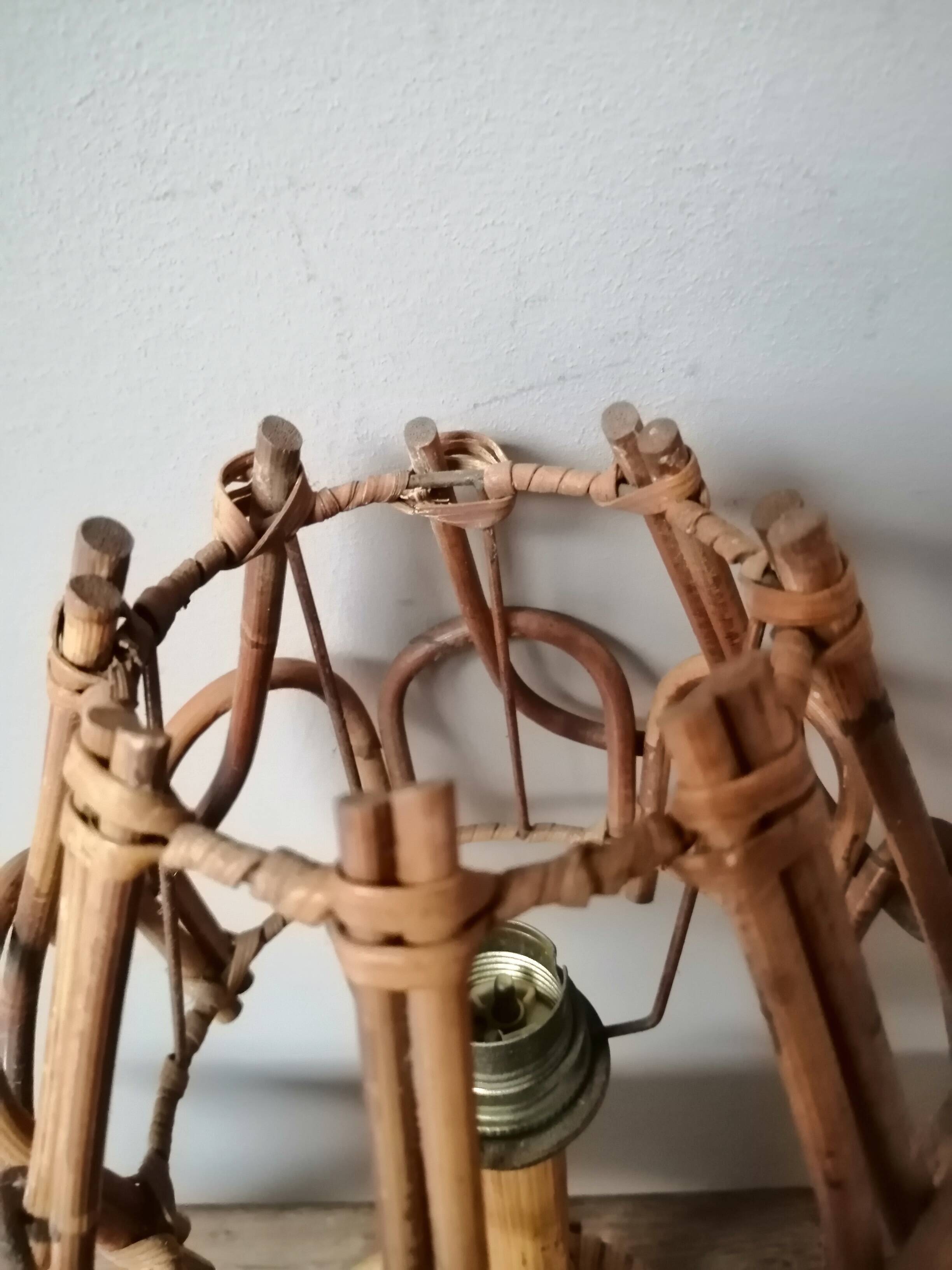 Rattan wall light
