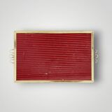 Antique gold metal mirror tray – gold diamond decoration