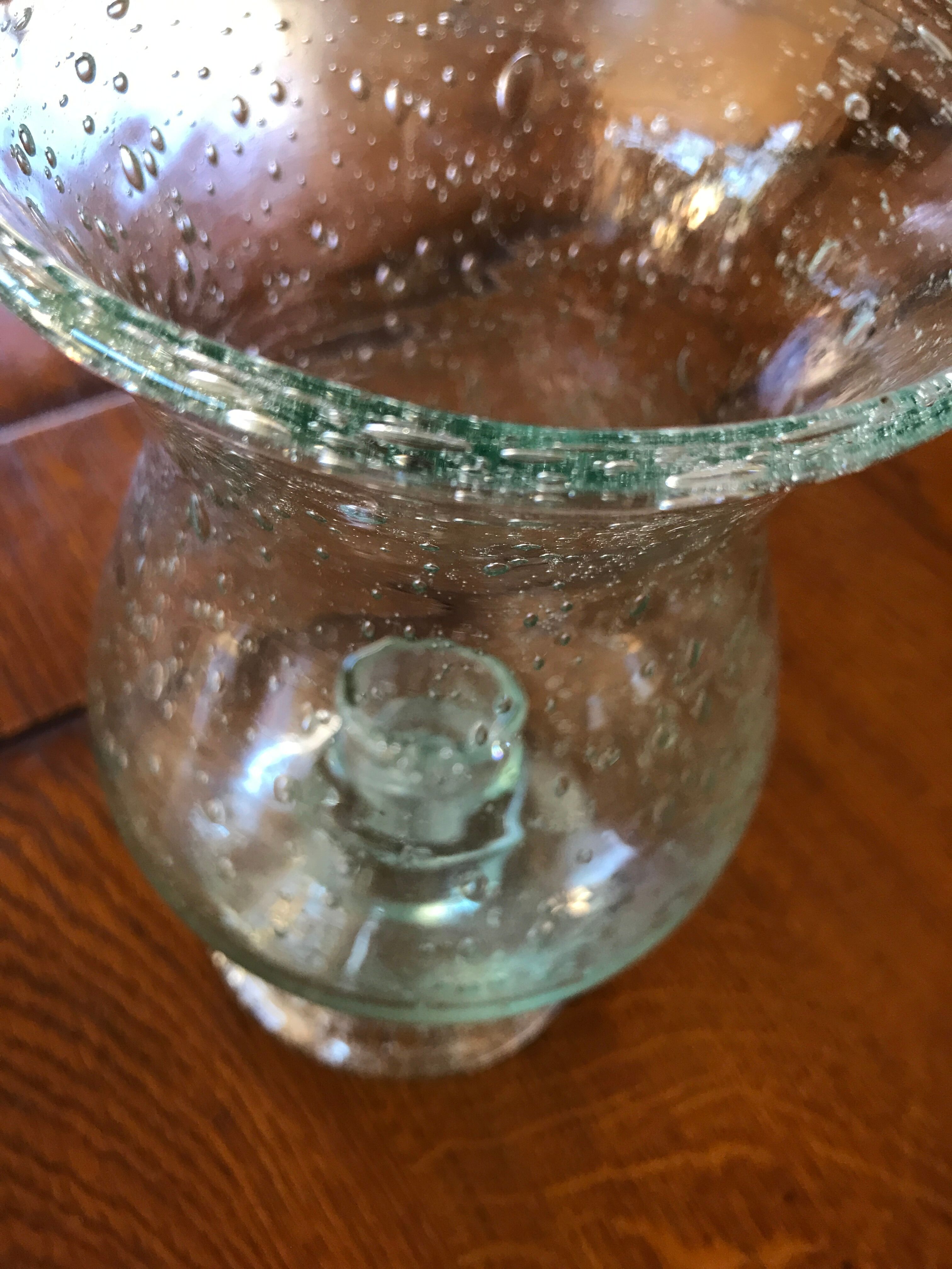 Biot glass photophore pale green color