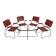Set of 4 armchairs and a coffee table with tubular structure in Bauhaus style, 1950s.