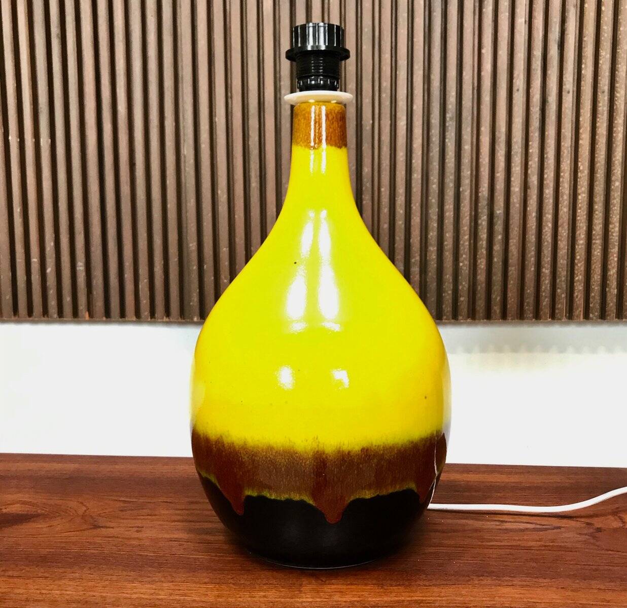 Large glazed ceramic art table lamp from Aro, West-Germany, 1960s