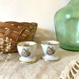 2 porcelain shells birds