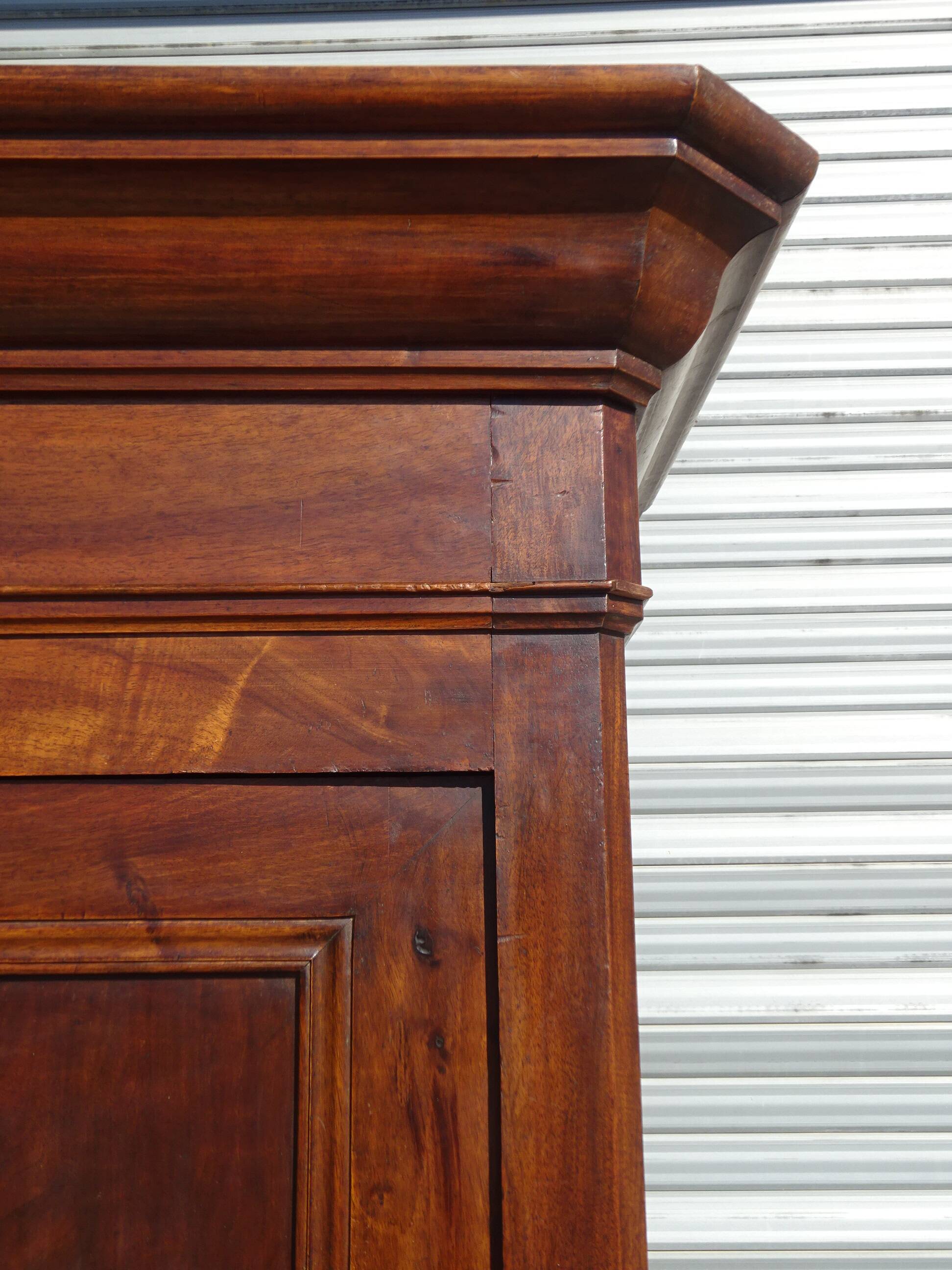 Large Louis Philippe wardrobe in solid walnut