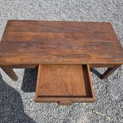 Antique solid oak coffee table, 130cm L