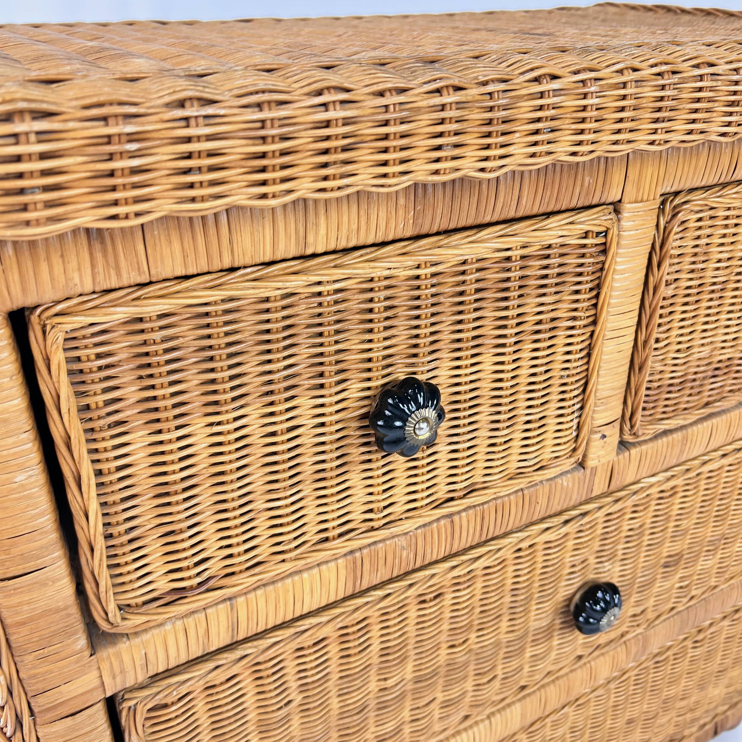 Rattan chest of drawers 1970s