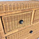 Rattan chest of drawers 1970s