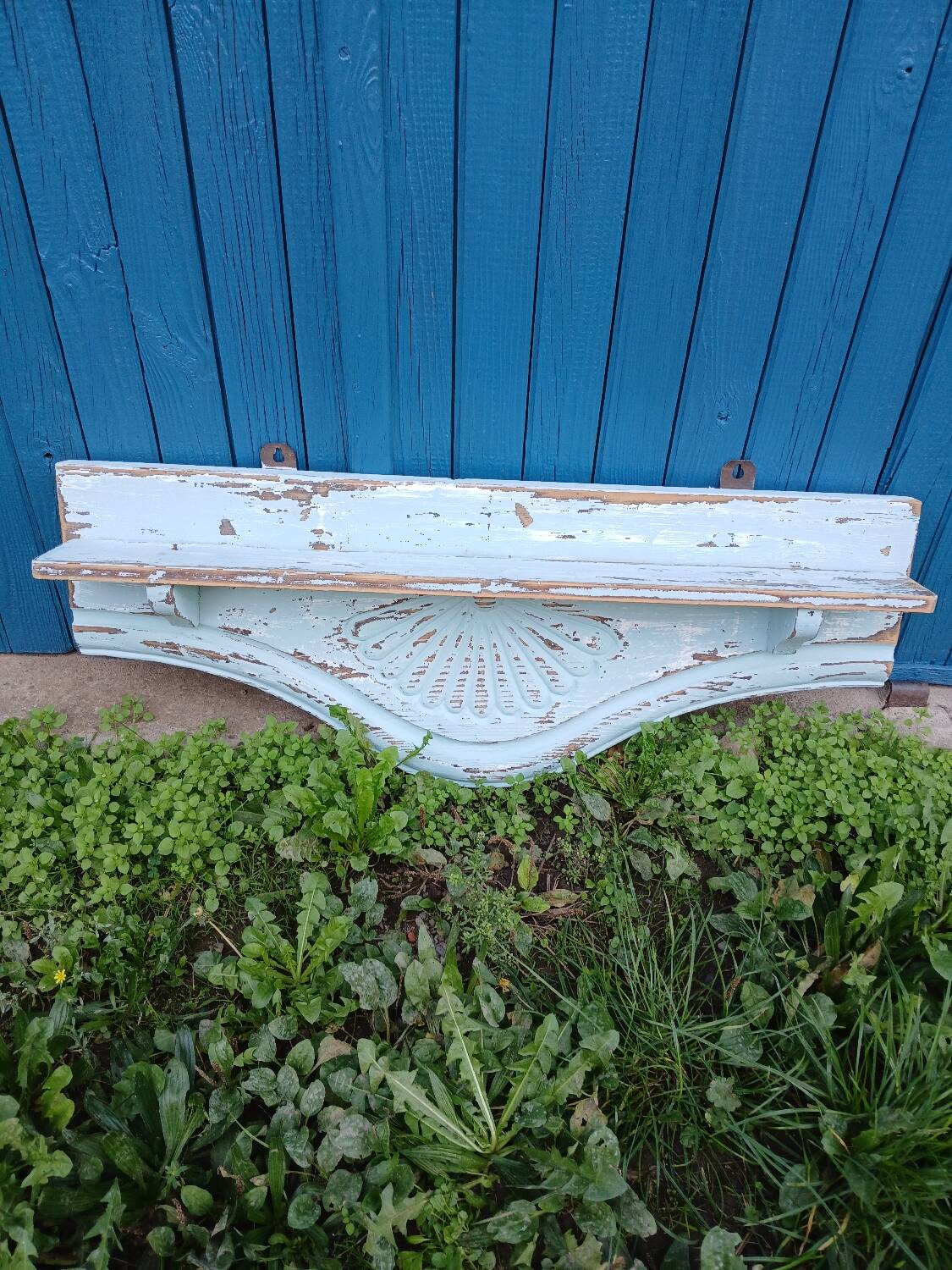 Old wooden wall shelf