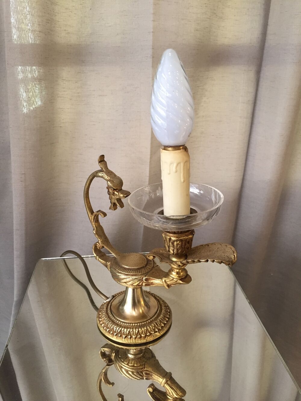 Bronze table lamp shape dragon head oil lamp