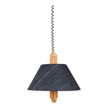 Temde ceiling light with silk shade - Mid-Century design - 1960s