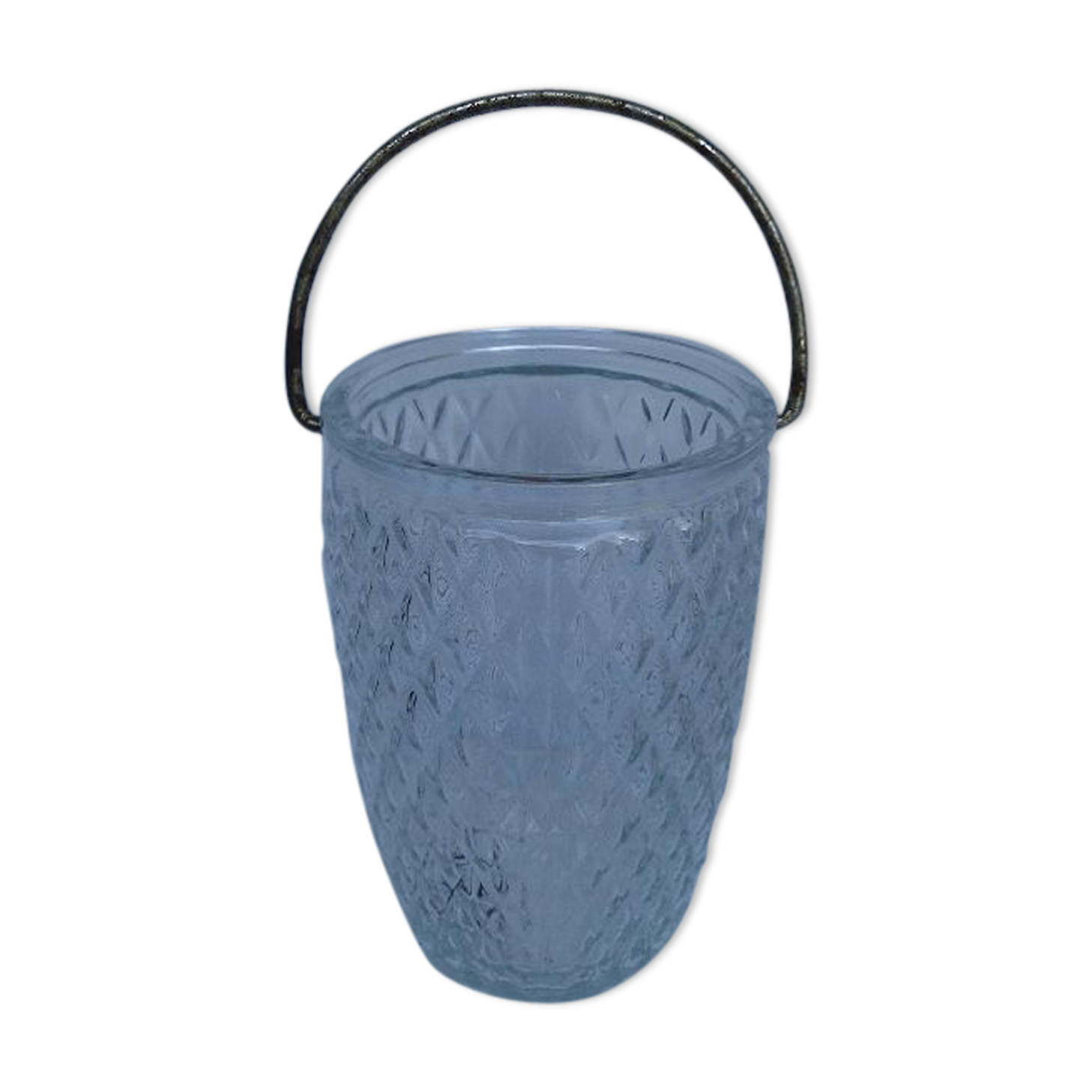 Beveled glass ice bucket