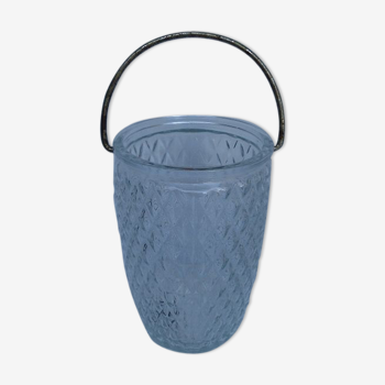 Beveled glass ice bucket