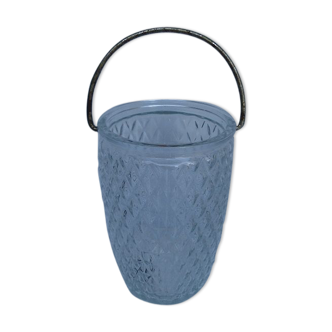 Beveled glass ice bucket