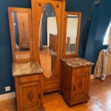 Wooden and marble dressing table