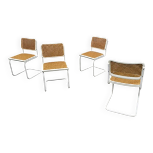 4 chaises Cesca blanches