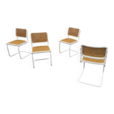 4 x cantilever white Cesca chair by Marcel Breuer B32 model / Bauhaus 1970s / made in Italy