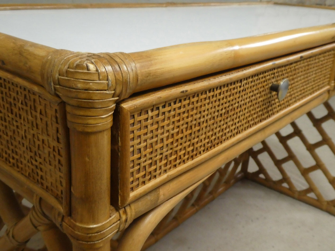 Bamboo dressing table console, 1970