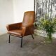 Armchair 50s skaï metal base