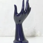 blue vintage ceramic ring holder vase jewellery stand