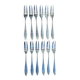 12 silver-plated metal condiment forks for shellfish by Christofle, Albi model.